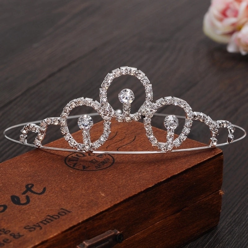 Elegant Princess Crown Hairpin with Rhinestone Inlay|Hair Accessories