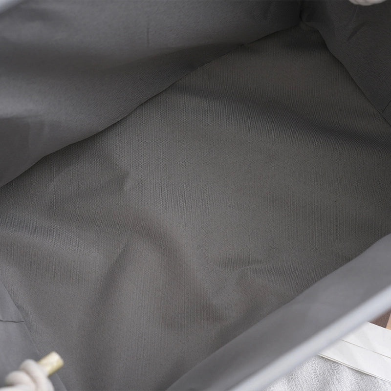 Minimalist Cotton Linen Storage Basket with Letter Print|Home Storage Organizers