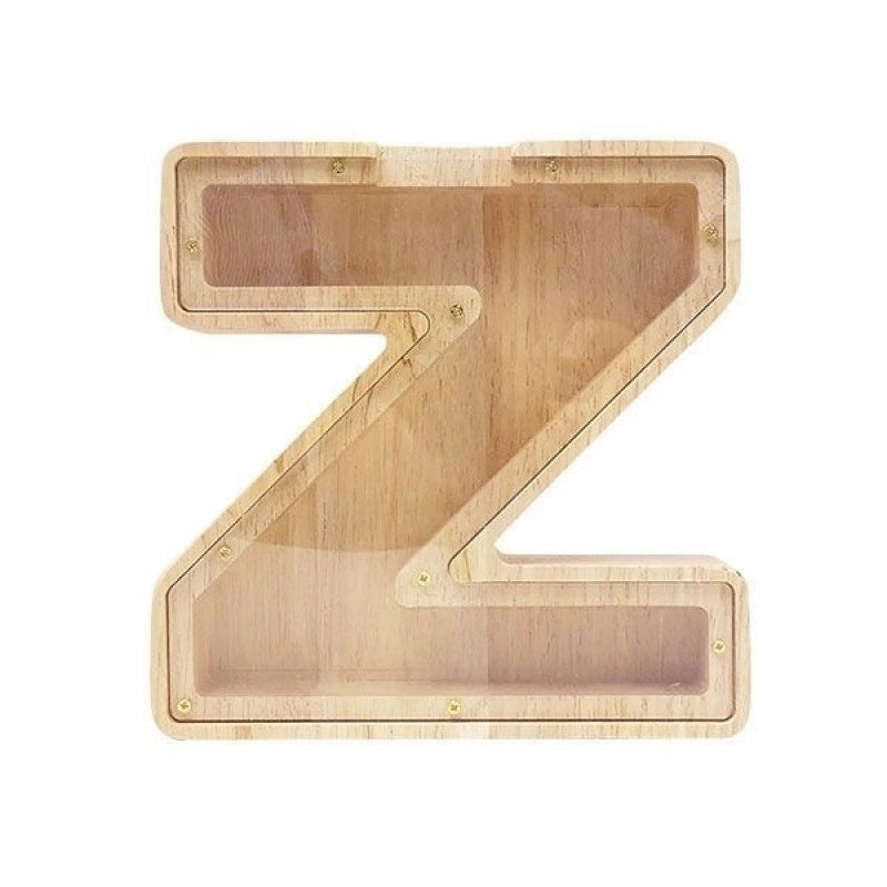 Personalized Wooden English Letter Piggy Bank Coin Cash Box|Home Decor & Storage