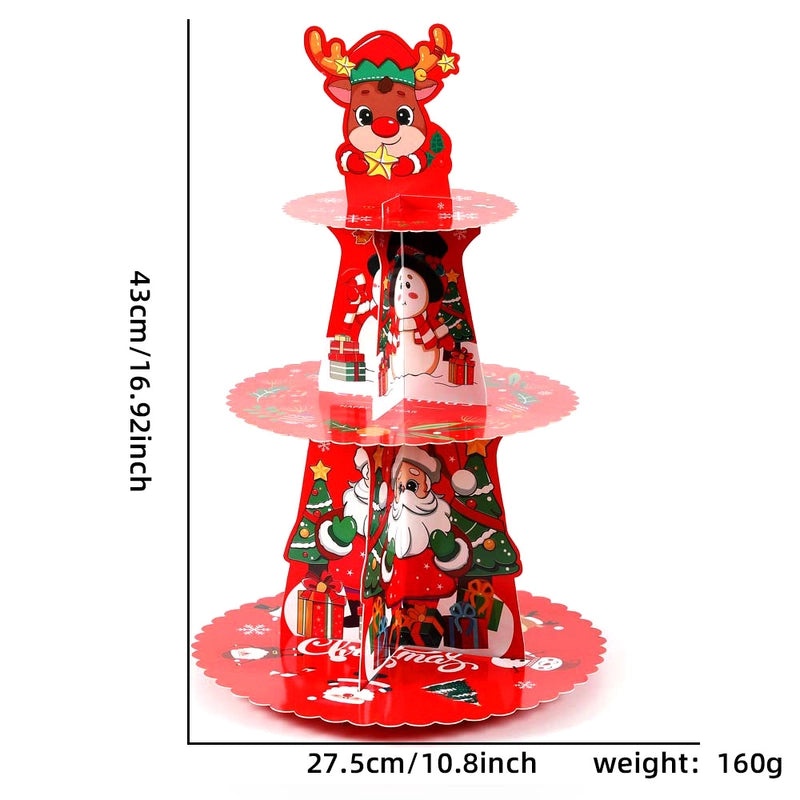 Christmas Modern Classic Style Holiday Jewelry Display Tray with Santa Claus and Christmas Tree | Home Decor & Holiday Accessories