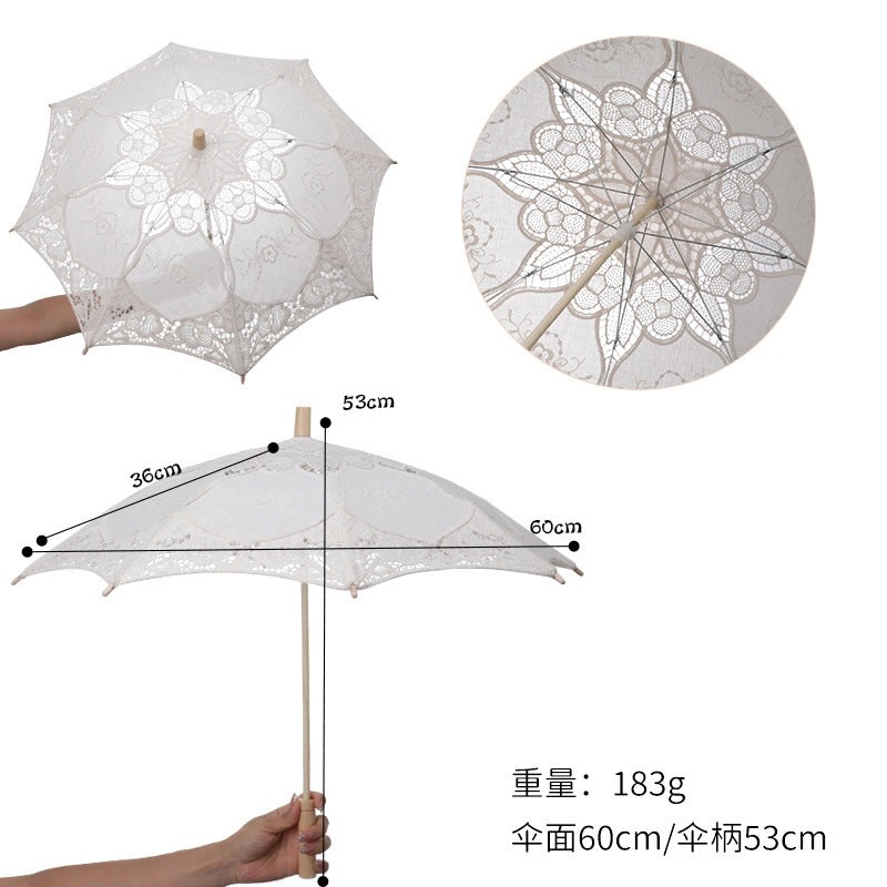 Handmade White Bridal Umbrella for Photography and Decorative Craft Use|Bridal Accessories