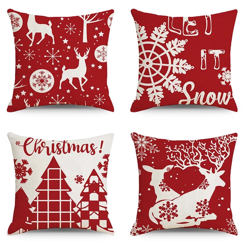 Festive Christmas Stripe Snowflake Pillow Covers | Home Decor & Living Room Accessories