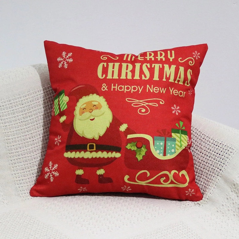 Festive Christmas Pillow Covers with Santa Claus, Owl, and Snowman Designs | Home Decor Pillows