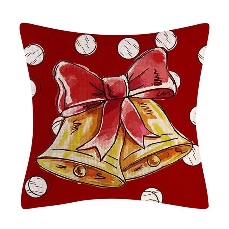 Christmas Tree Decorative Linen Pillow Covers with Festive Socks Letter Print|Home Decor Pillows