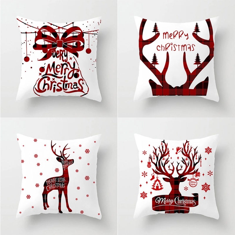 Christmas Ethnic Letter Elk Pillow Covers for Couch Sofa Decor | Home Decor Cushions