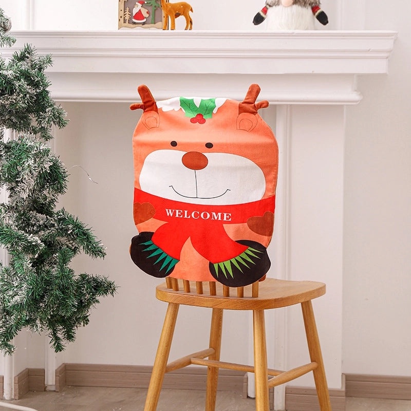 Christmas Snowman and Old Man Dining Chair Backrest Covers for Holiday Decoration|Home & Living > Holiday Decorations > Christmas Decorations