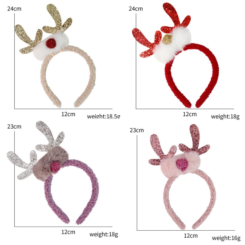 Festive Reindeer Antler Headband for Christmas Party Accessories|Holiday Hair Accessories