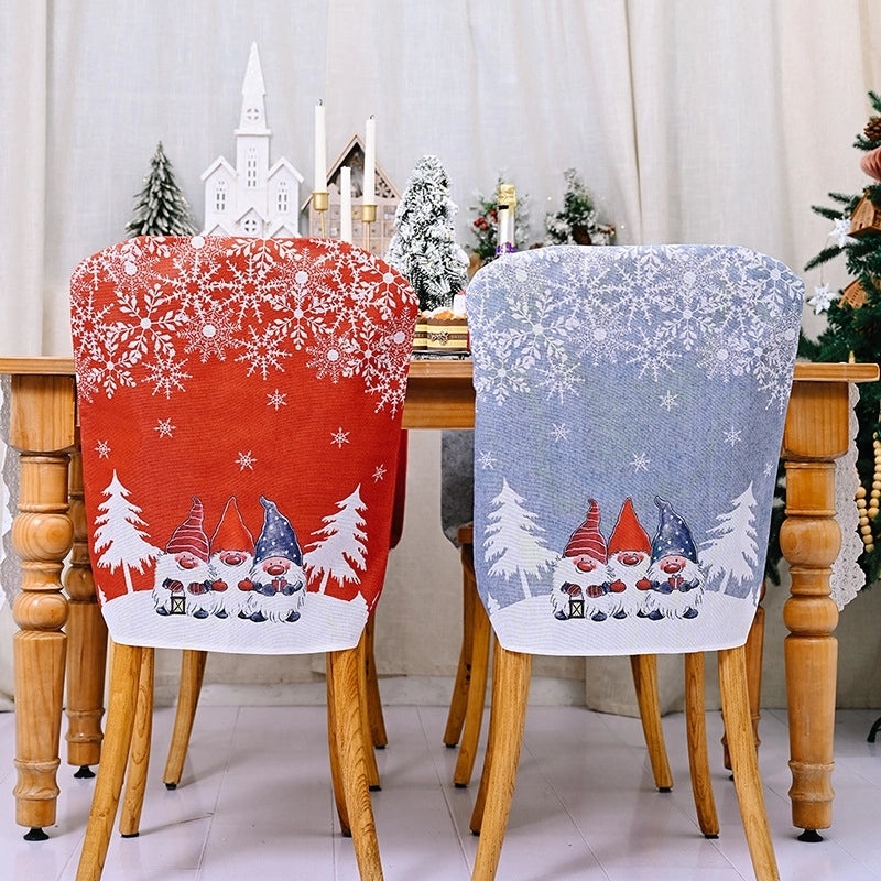 Christmas Santa Claus Snowflake Chair Cover Party Decoration Nonwoven Christmas Table Decor|Holiday Party Supplies