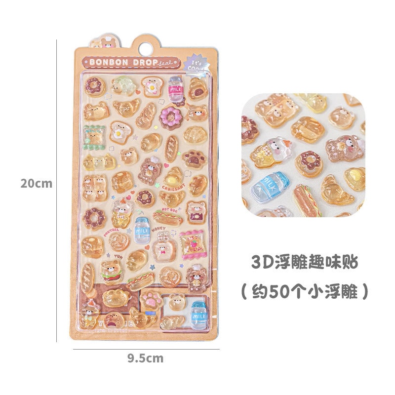 School Graduation Cartoon Epoxy Resin Stickers Set of 2|School Supplies & Stationery