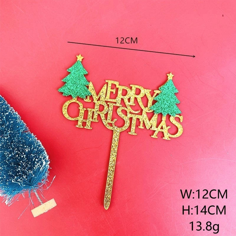 Christmas Tree Letter Acrylic Cake Toppers Party Decorations | Cake Decorating Supplies