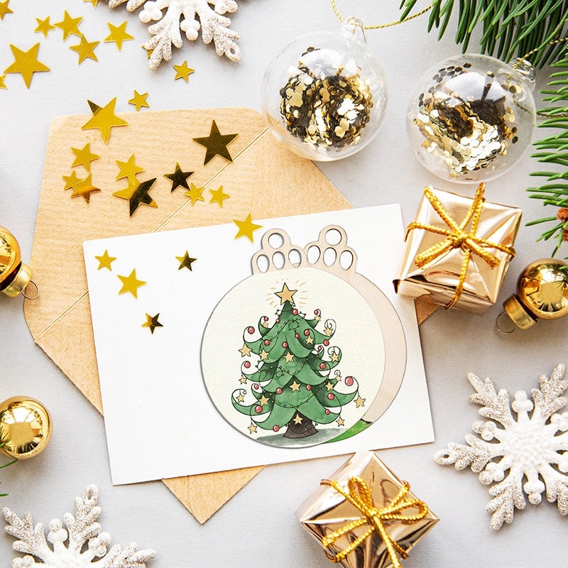 Wooden Christmas Tree Pendant Ornament Creative Carving Home Decoration Supplies|Christmas Decorations