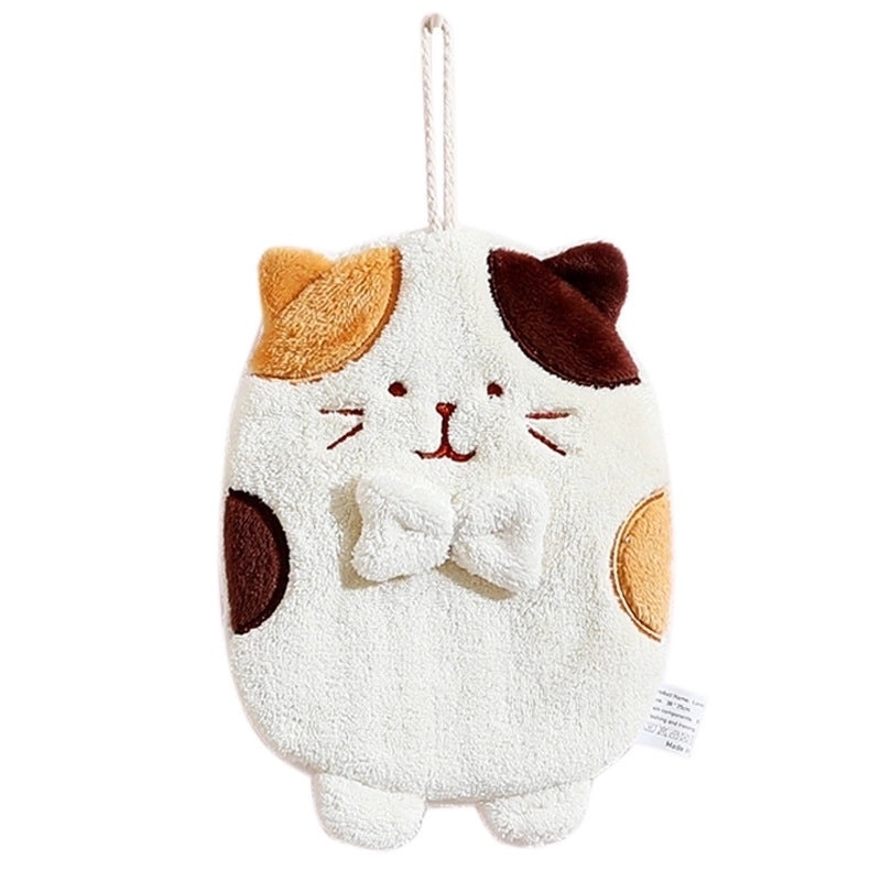 Adorable Cat Pattern Coral Fleece Towels for Kids Bathroom|Home & Living Bath Towels