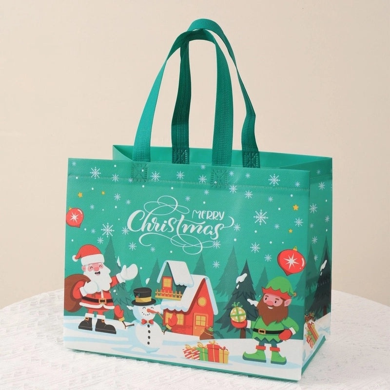 Christmas Cute Santa Claus and Christmas Tree Nonwoven Gift Bags for Party Festival|Holiday Party Supplies