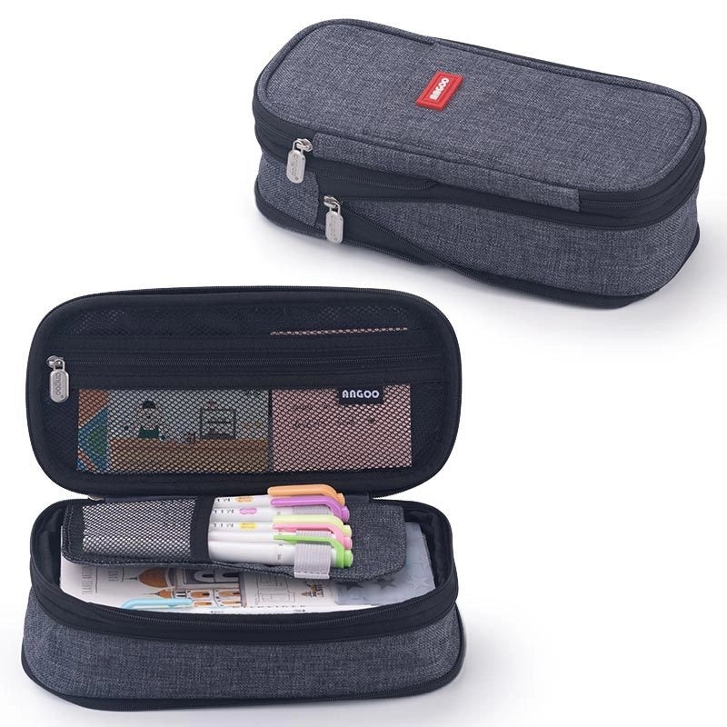 Angoo Japanese Korean Style Macaron Color Large Capacity Upgrade Pencil Case Stationery Box|文具用品