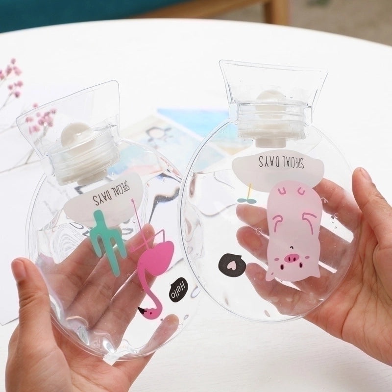 Cute Plush Rabbit Fur Hot Water Bottle Portable Teddy Bear Hand Warmer Winter Heating Pad Cartoon Explosion-Proof | Home & Living