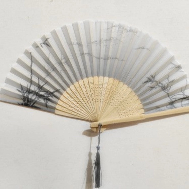 Elegant Chinoiserie Floral Bamboo Fans with Classic Heating Design | Home Decor Fans