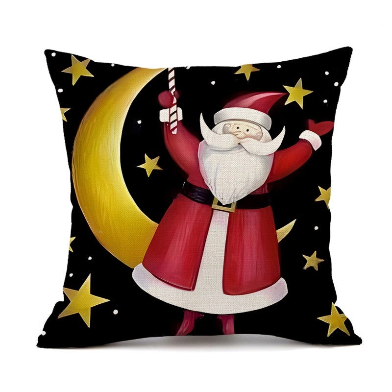 Christmas Linen Santa Claus Pillow Covers for Couch Sofa Decor Cozy Casual Holiday Accents|Home Decor & Pillows