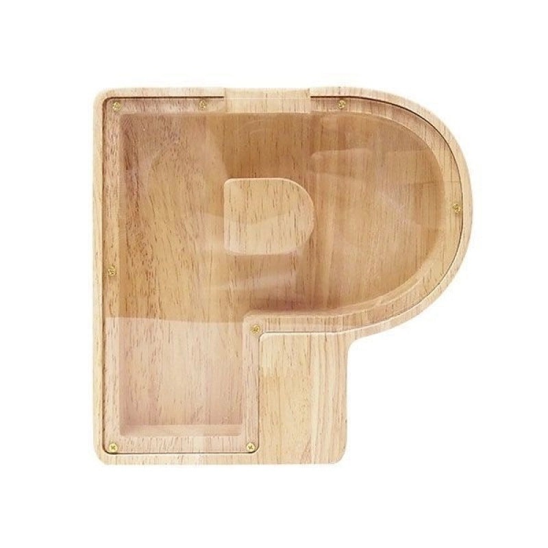 Personalized Wooden English Letter Piggy Bank Coin Cash Box|Home Decor & Storage