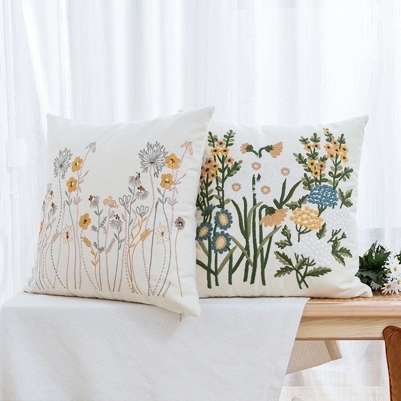 Floral Cotton Pillow Covers for Bedroom Decor|Home Textiles & Bedding