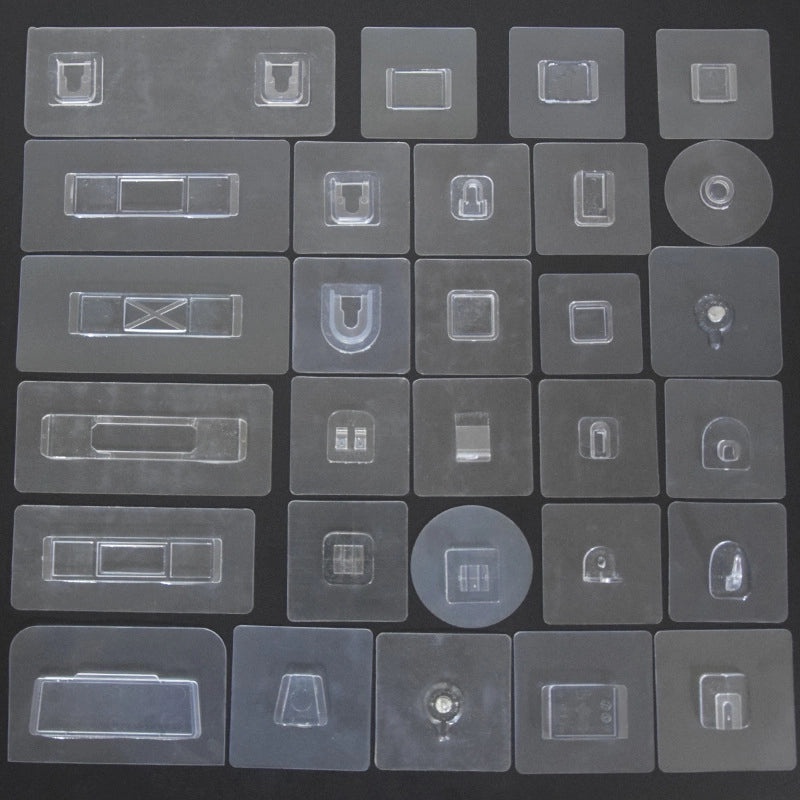 Transparent Seamless Sticky Hook Strong Adhesive Non-Permanent Plastic Hanger for Bathroom Kitchen|Home Organization Accessories