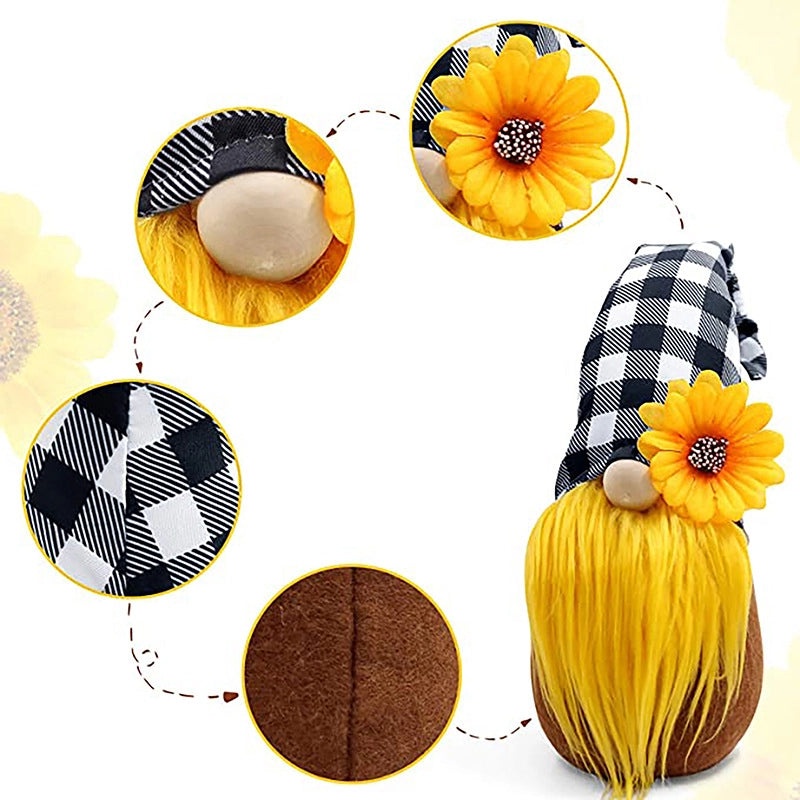 Sunflower Plush Faceless Doll with Beard Decoration|Home Decor
