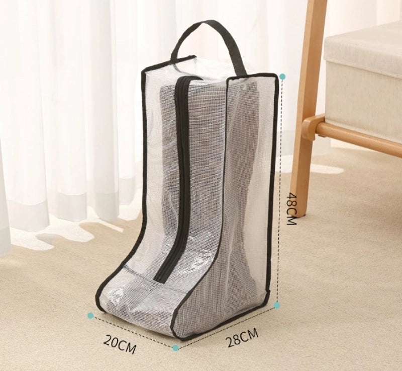 Stylish Houndstooth PVC Shoe Bag with Solid Color Design | Shoe Bags & Travel Accessories