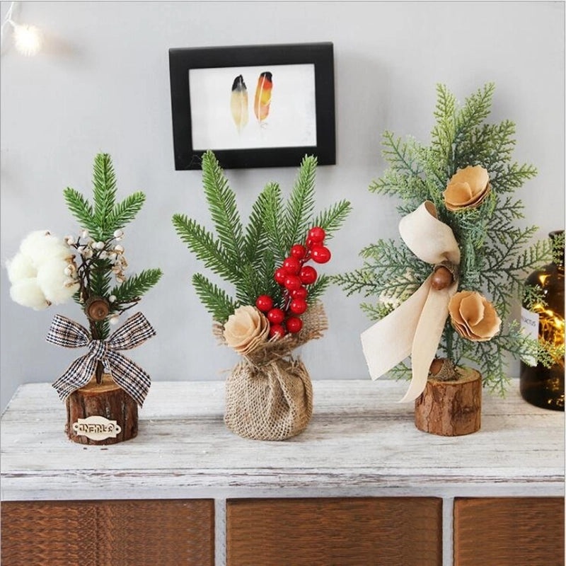Festive Mini Potted Christmas Tree Desktop Decoration for Holiday Atmosphere|Home Decor