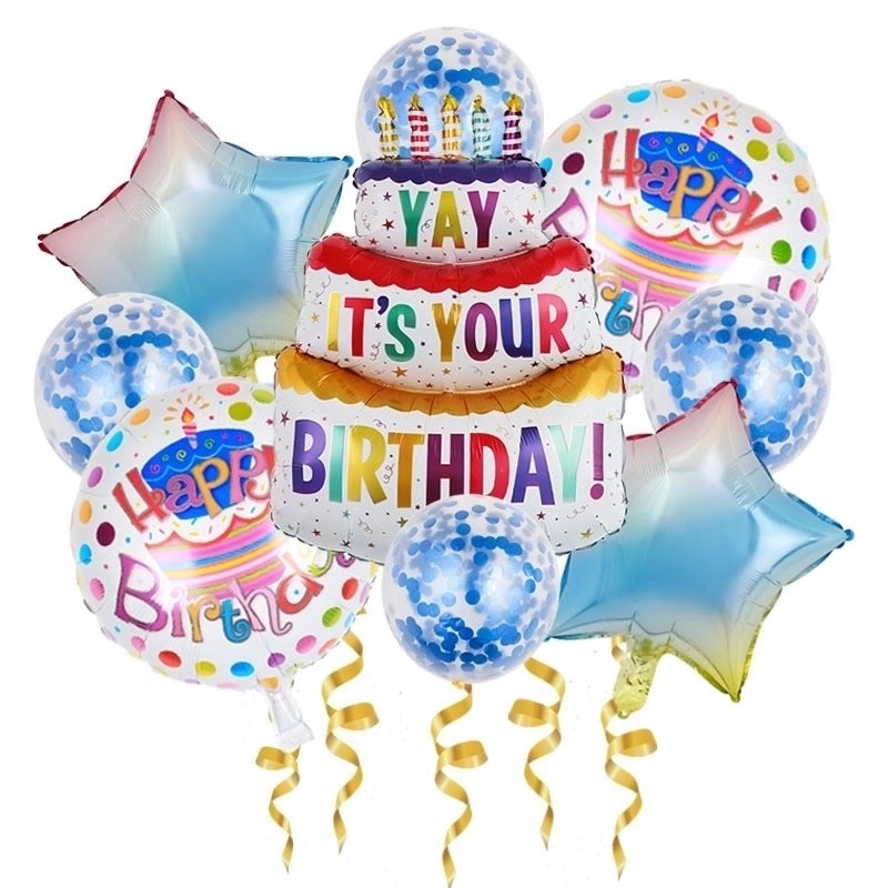 Birthday Letter Star Aluminum Foil Party Balloons Set | Party Decorations