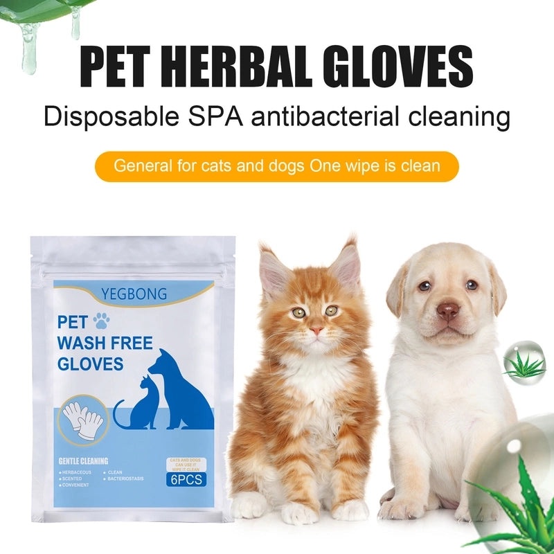 Pet Grooming No-rinse Non-woven Gloves for Cats and Dogs Hair Removal Wipes|Pet Care Accessories