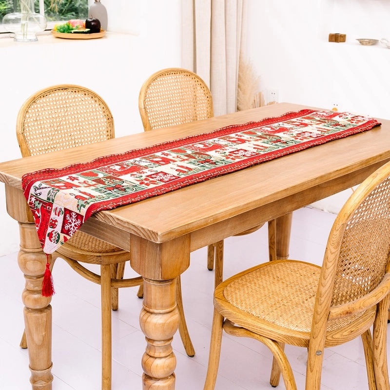 Festive Knitted Christmas Table Runner Cozy Holiday Table Decoration|Home Decor