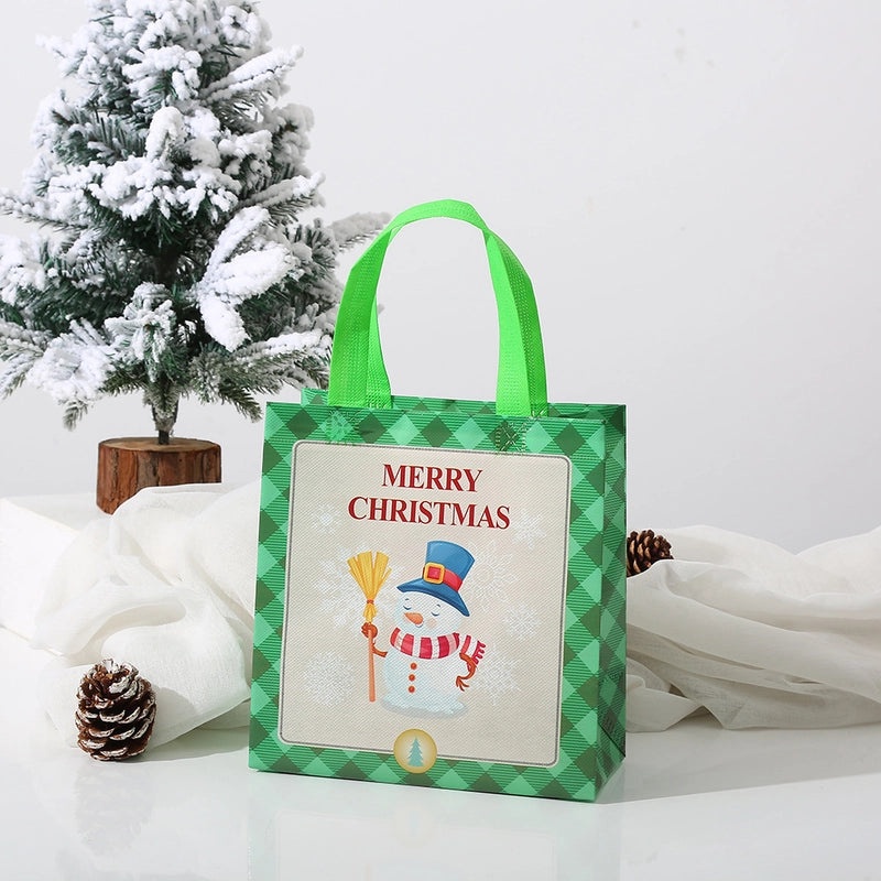 Christmas Minimalist Snowman Letter Nonwoven Gift Bags for Party Favors|Party Supplies & Gift Bags
