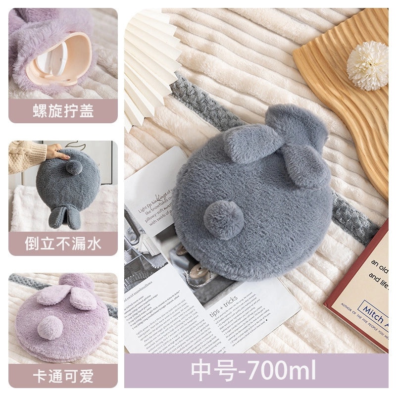 Cute Cartoon Rabbit Plush Hand Warmer with Removable Hot Water Bag | Home & Living Accessories