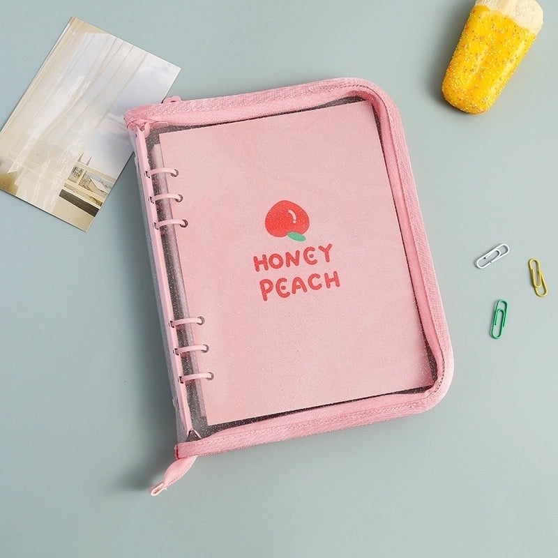 Transparent PVC Soft Shell Zippered Loose-Leaf Notebook Bag A5 A6 Style|Stationery & Office Supplies