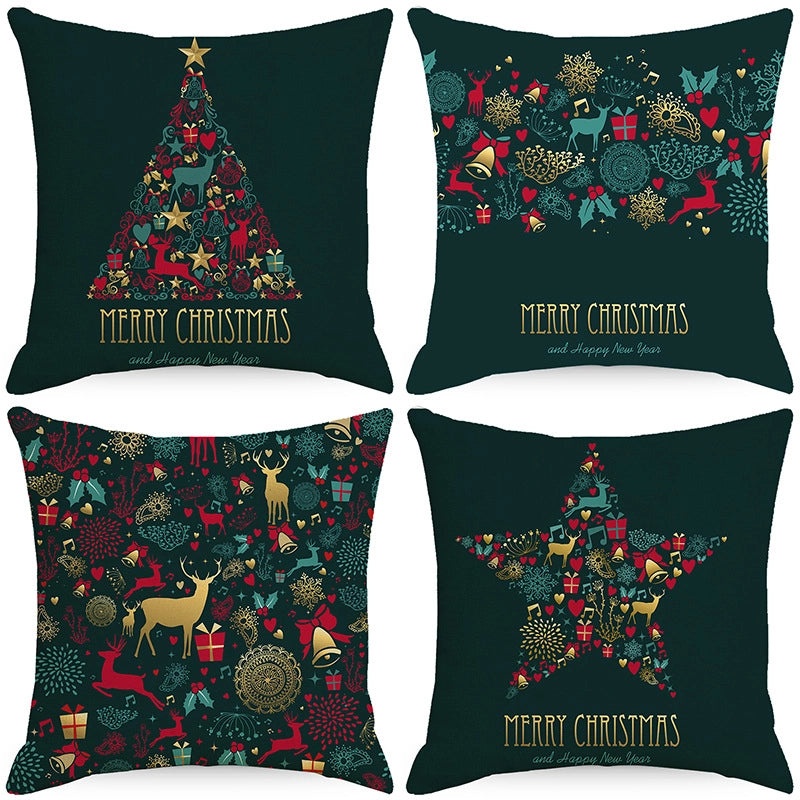 Festive Christmas Stripe Snowflake Pillow Covers | Home Decor & Living Room Accessories