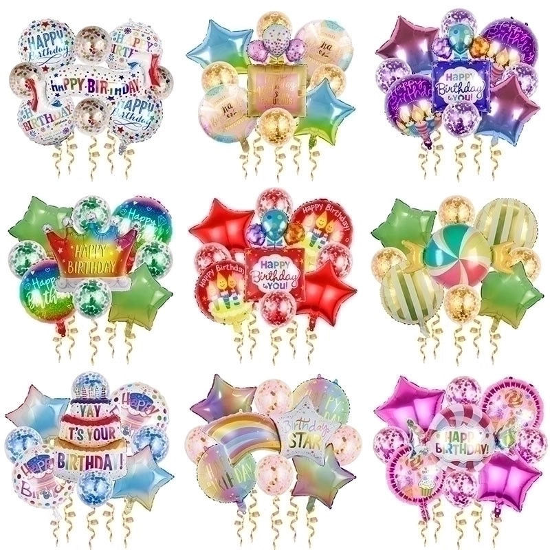 Birthday Letter Star Aluminum Foil Party Balloons Set | Party Decorations