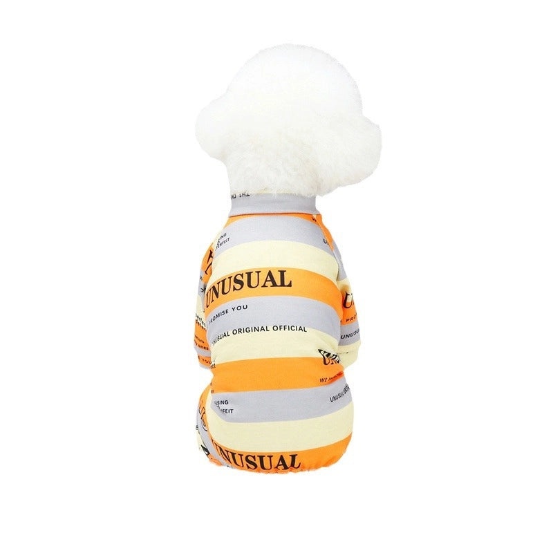 British Style Dog Pajamas for Small Breeds Teddies Bichons Spring Summer Four-Legged Pet Home Clothes|Pet Apparel