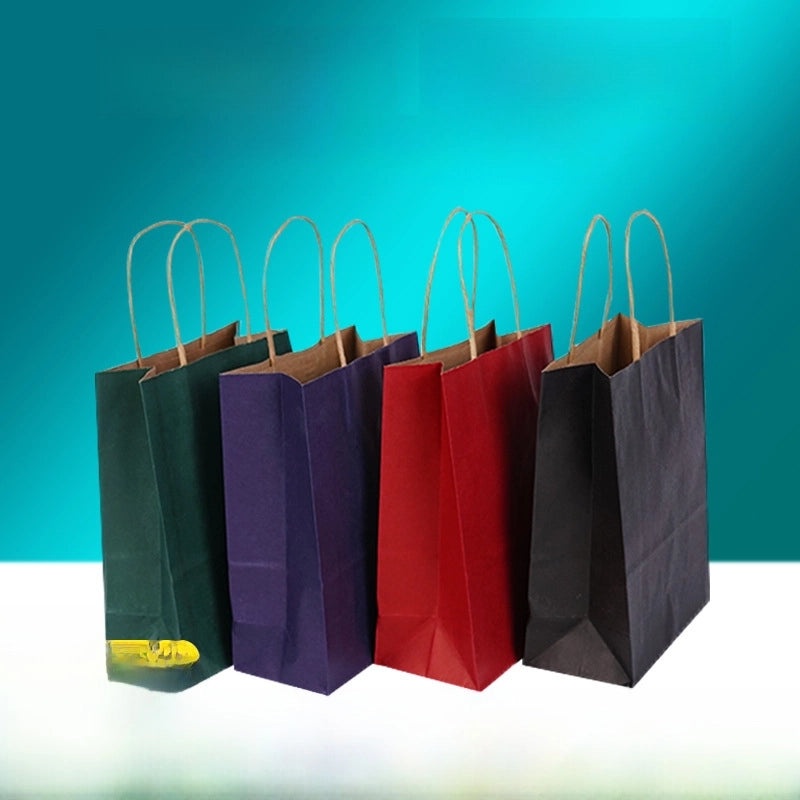 Kraft Paper Tote Bag for Takeaway Milk Tea and Clothing Gift Packaging with Custom Logo Printing|Packaging & Bags