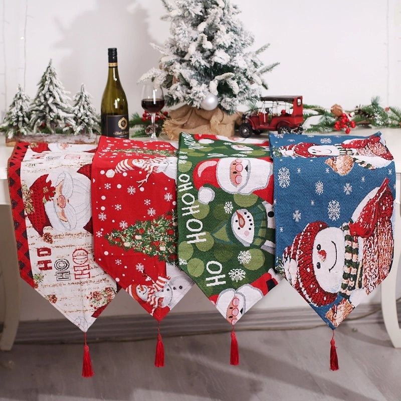 Festive Christmas Tree and Snowman Party Tablecloth for Holiday Decor|Home & Kitchen Decorations