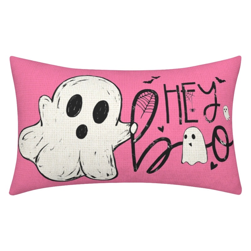 Halloween Ghost Letter Print Pillow Cover Cute Funny Polyester Case | Home Decor Pillow Covers