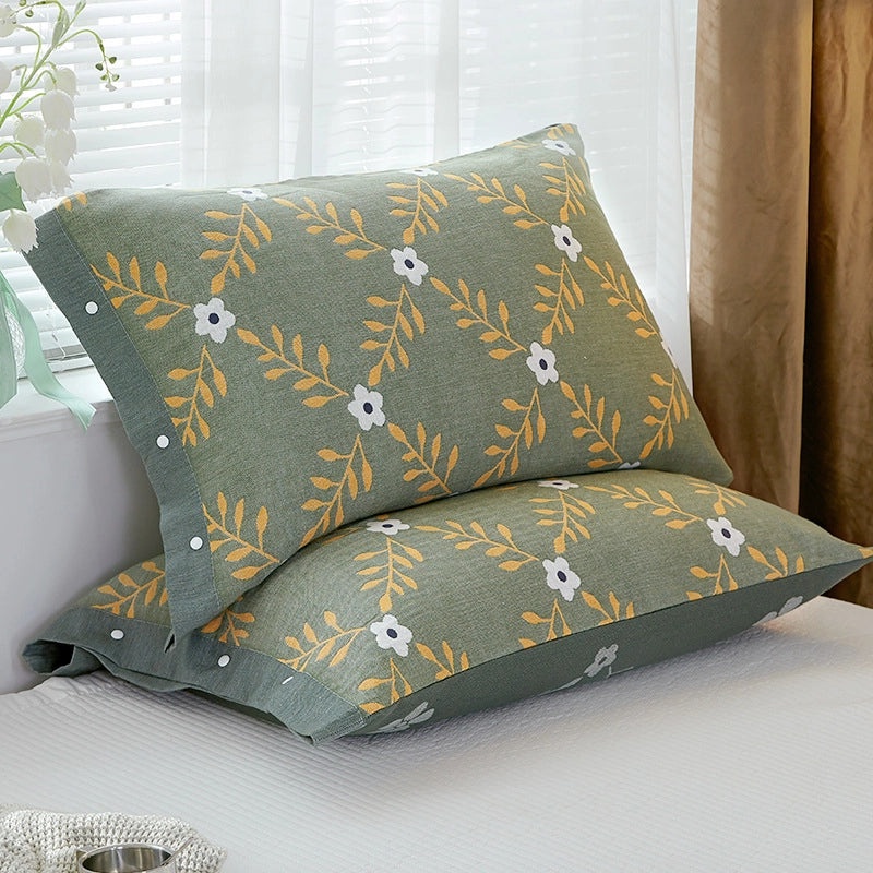 Summer Cotton Gauze Pillowcase with Snaps One Pack 40x60cm & Latex Pillowcase 48x74cm | Home Textiles