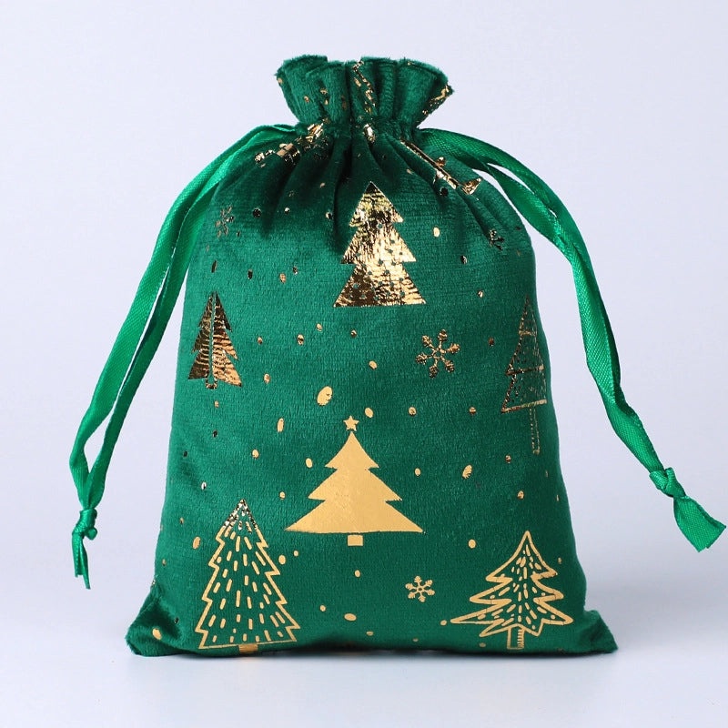 Christmas Minimalist Snowflake Tree Flocking Gift Bags Holiday Wrapping Supplies|Holiday Gift Wrapping