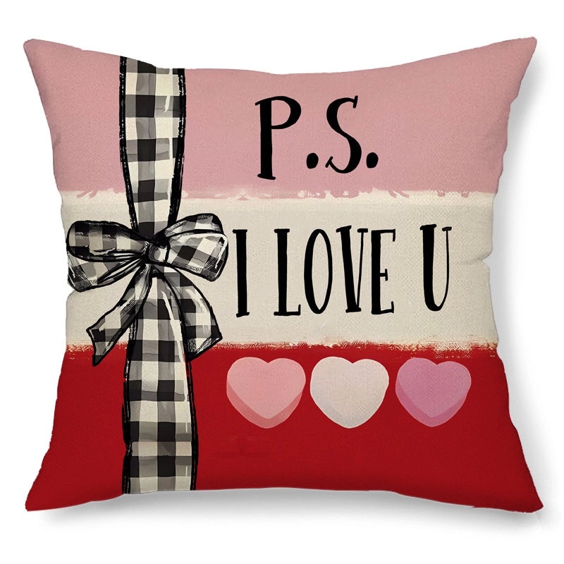 Elegant Nordic Heart-Shaped Letter Polyester Pillow Covers for Sofa and Couch | Home Decor Pillows