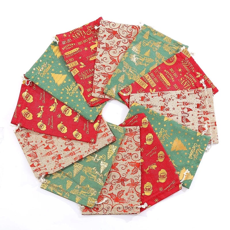 Christmas Tree Santa Claus Snowflake Gift Bags Festive Cloth Wrapping Supplies for Daily Holiday Use|Gift Wrapping Supplies