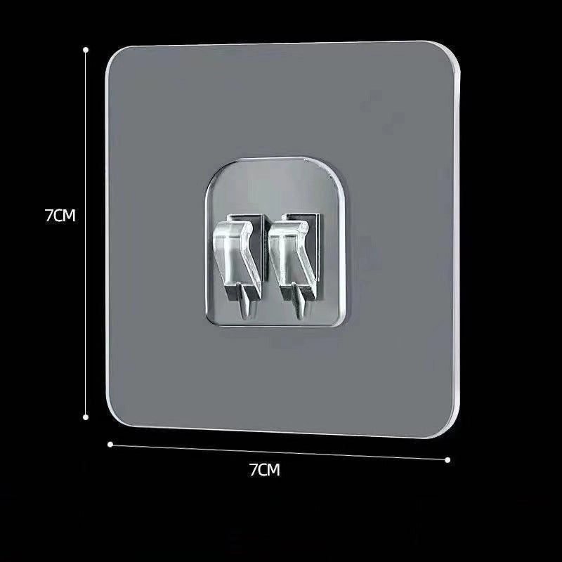 Transparent Seamless Sticky Hook Strong Adhesive Non-Permanent Plastic Hanger for Bathroom Kitchen|Home Organization Accessories