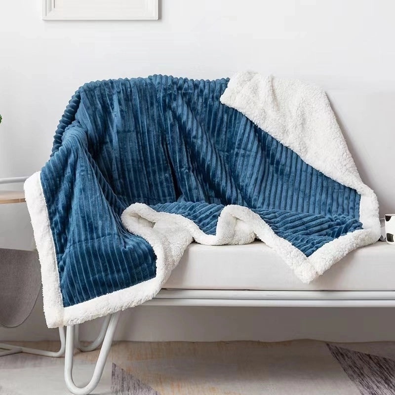 Double Layer Lambskin Flannel Blanket for Summer | Home & Living
