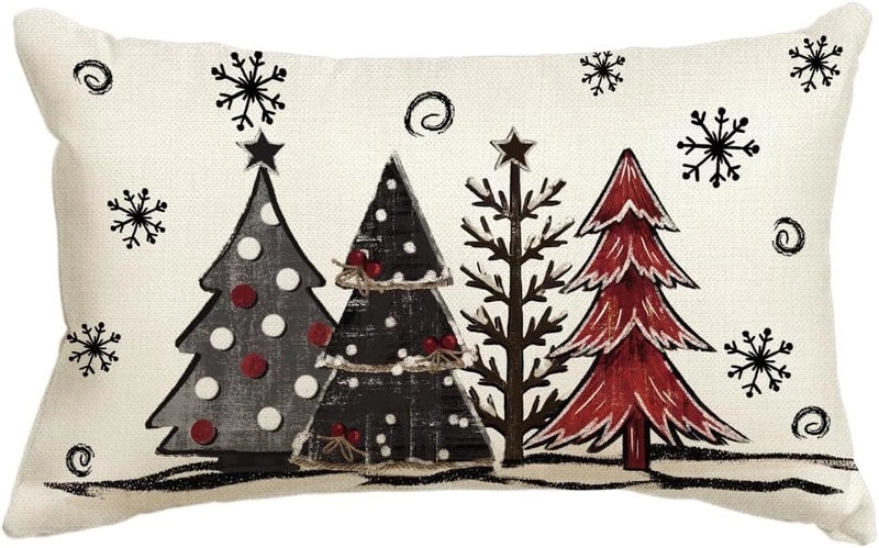 Christmas Holiday Linen Pillow Covers for Couch & Sofa | Home Decor