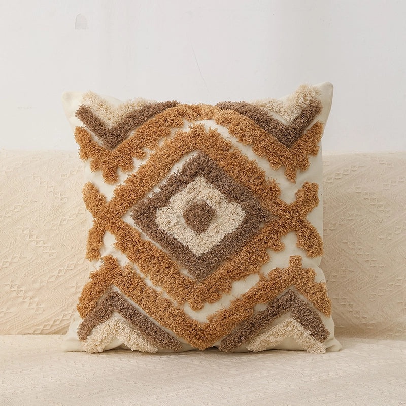 Geometric Floral Tufted Pillow Covers for Couch and Sofa | Home Decor Accessories