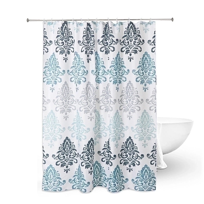 Chinoiserie Style Tropical Plant Polyester Shower Curtain | Bathroom Decor