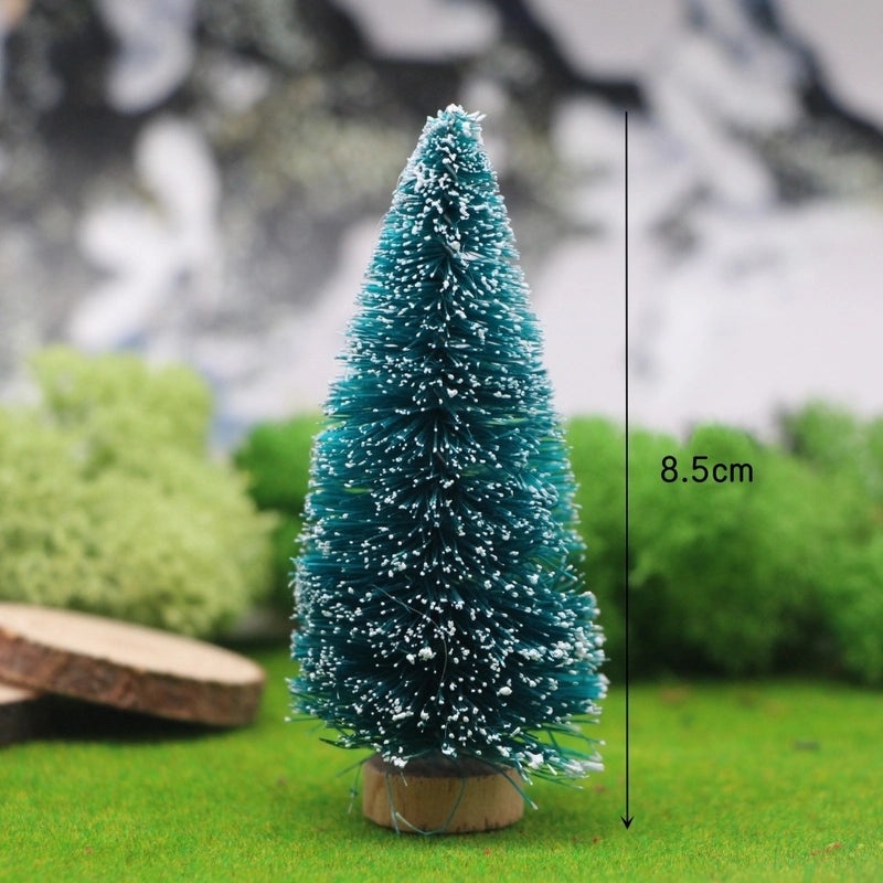 Miniature Snow Tower Pine Christmas Tree with Sisal Silk for Dollhouse Scene | Home Decor & Miniatures