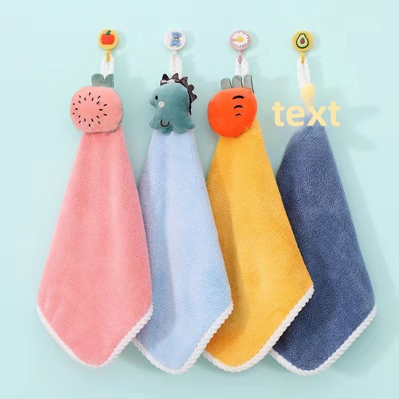 Cute Quick-Dry Hand Towel with Hanging Loop Thick Absorbent Lint-Free Cloth | Home & Kitchen Towels